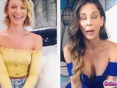 Cherie And Emma Sensual Striptease During Video Call