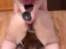 Lesbian Fucks Her Fat Girlfriend With A Big Black Dildo