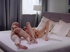 Brunette Lesbian Put On A Strapon And Fucked A Young Blonde