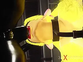 Lesbian sex with strapon! Japanese girl gets fucked hard by hardcore woman