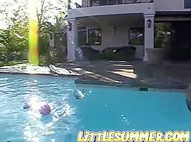 Petite blonde lesbo gets pussy fingered