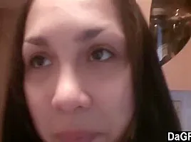 Naughty Hot Brunette teen 18+ Chick Licking Twats In Kitchen - Www.sexxycamz 8 Min