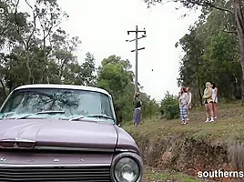 Outdoor Yoga Lesson With Lesbian Aussies