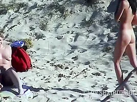 Young Lezzies Love Oil Massage On The Beach