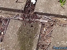 Shameless Japanese teens 18+ Pissing