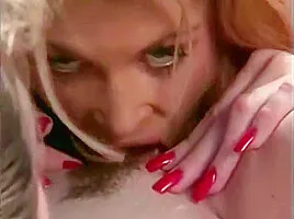 Slutty Blonde Bends Over And Gets Her Girlfriend To Stick Her Tongue In Pussy
