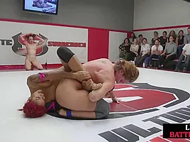 Wrestling wild lesbians finger pussies at public place
