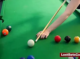 A Busty Couple Playing Strip Billiards, Which Turns Naughty Quick