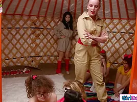 Big tits teen send to a ruthless lesbian conversion bootcamp