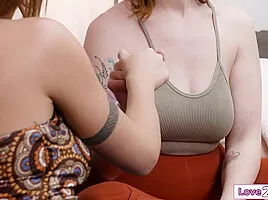 My busty bff helps me out with horniness and licks my pussy